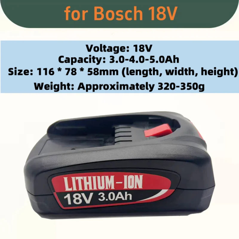 Suitable for Bosch Green Power Tool Vacuum Cleaner PBA18V 3000mAh Lithium Battery Replacement Bosch 18V PBA PSA PSR