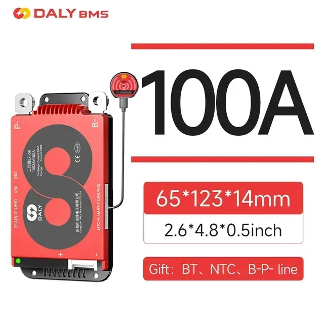 12V~72V Daly Smart Li-ion LiFePO4 BMS 3S 4S 7S 8S 10S 12S 13S 14S 15S 16S 17S 20S 24S 40A To 500A Bluetooth APP Double UART