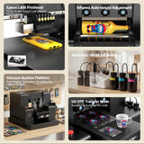 A4 A3 UV Printer UV Flatbed Printer with Varnish for Phone Case Bottle Acrylic Glass UV DTF Sticker Printing Machne US/EU Stock