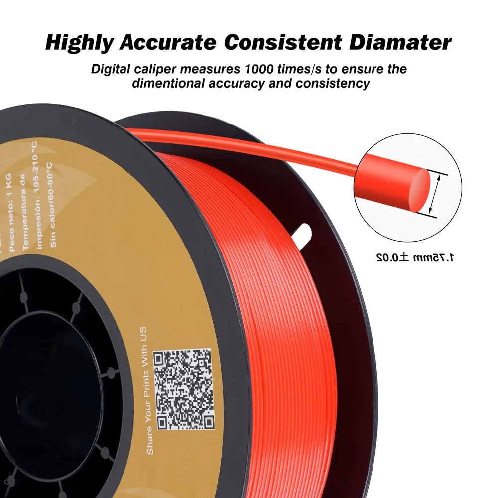 KingRoon 5KG 10KG PLA PETG Filament 1.75mm 3D Printer Plastic No Bubble Spool 3D Printing Materials for 3D Printers