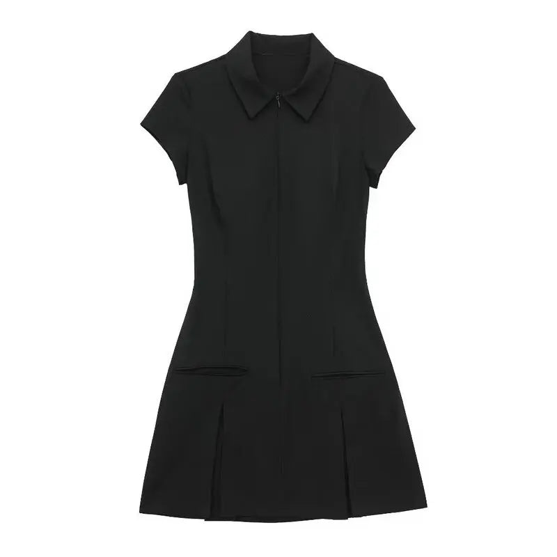 Spring 2024 Women's Faion Slim Fit ort Dr Wide Pleat Versatile Design Commute Sle ort Sve Other Material 00%