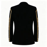 Men African Inspired Multicolor Sequin Blazer Shawl Lapel Gold Geometric Pattern Slim Fit Jacket Wedding Groom Tuxedo For Party Prom