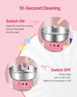 SucceBuy Electric Cotton Candy Machine 1000W Commercial Candy Floss Maker with Stainless Steel Bowl for Birthday Family Party