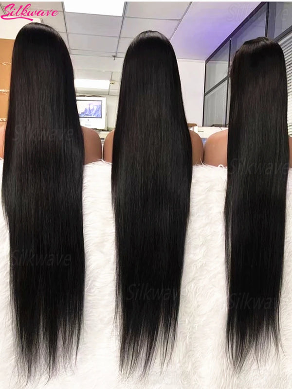 30 40 Inch 13x4 13x6 HD Transparent Bone Straight Lace Front Wigs 4x4