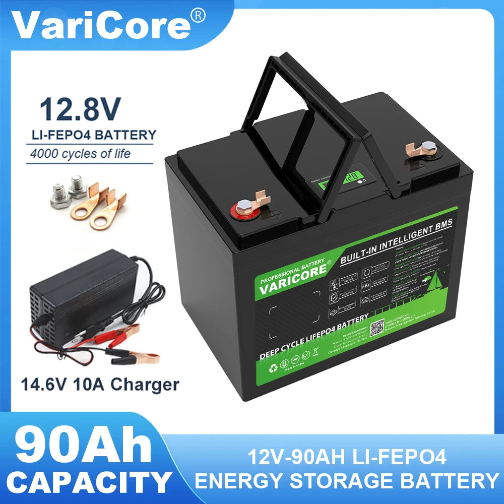 VariCore 12V/24V/36V/48V 360Ah 340Ah 180Ah 100Ah 120Ah LiFePO4 Battery for 4s 8s 10s 16s Solar Touring Car Golf Cart Duty-free
