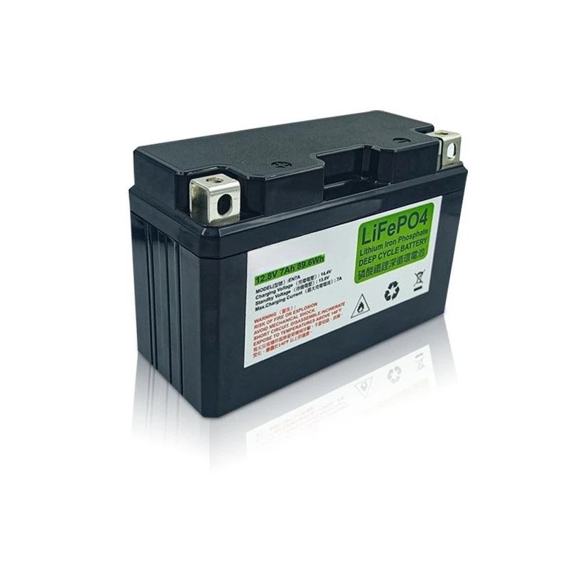 12.8V 7Ah Motorcycle LiFePO4 Battery for Motorcycle Motor Starter Built in BMS 12V Lithium Phosphate Scooter Engine Battery
