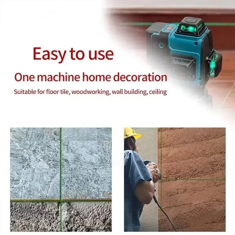 Makita High-Precision Green Light Laser Level 16-Line 360 Horizontal & Vertical Wall-Mounted Portable Tool for Precision Project