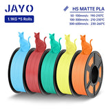 JAYO PLA Classic 3D Filament 1.75mm High Speed Matte PLA 3D Printer Filament Neatly Wound 3D Printing Materials 5Rolls/set