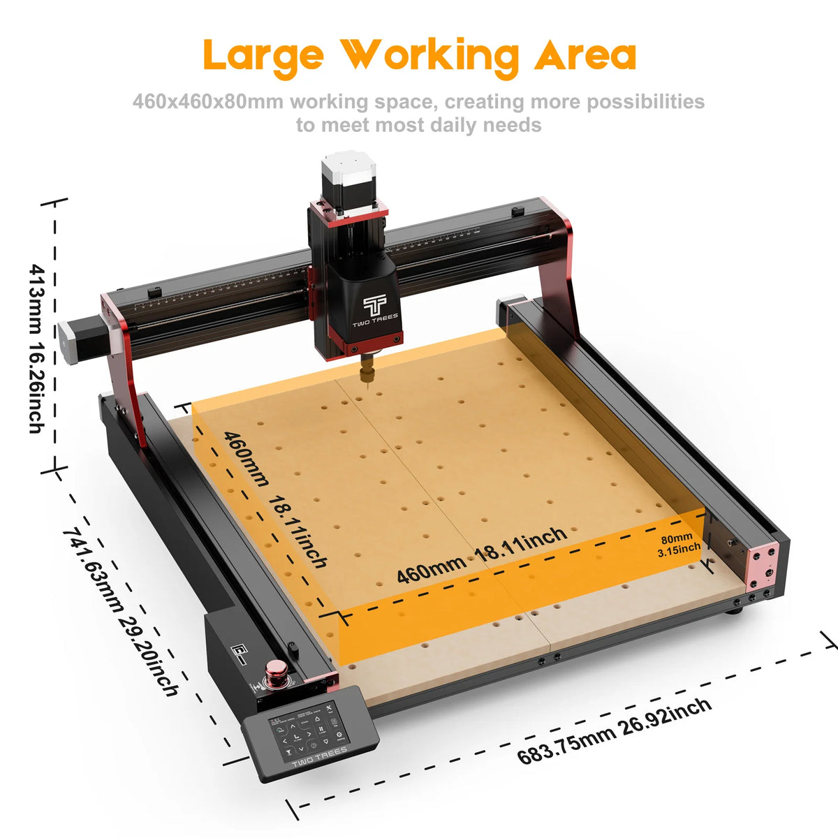 Twotrees 3-Axis/4-Axis CNC Router Milling Cutting Machine TTC450 PRO  Jewelry Engraver For Wood Acrylic PCB PVC MDF Metal