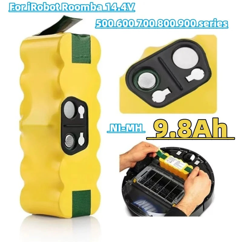 6800mAh Battery 14.4V for iRobot 500 600 700 800 900 Series Battery for iRobot Roomba 14.4V 620 650 770 780 580