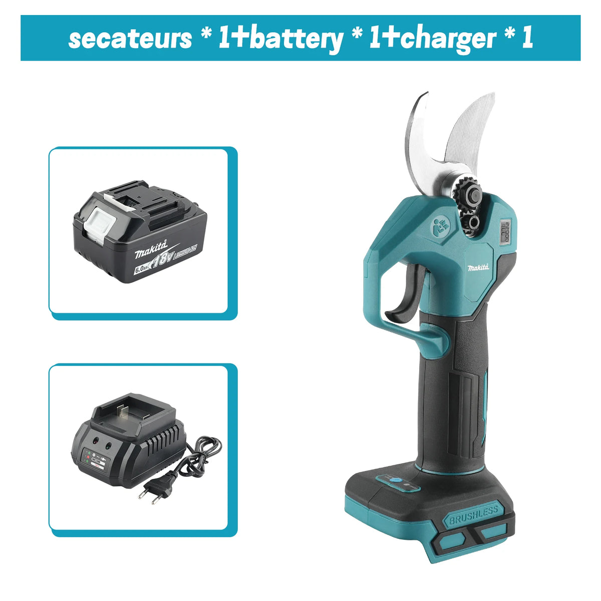 Makita 18V Brushless Cordless Pruning Shears:Perfect Tool for Easy and Accurate Fruit Tree&Branch Trimming in Gardens