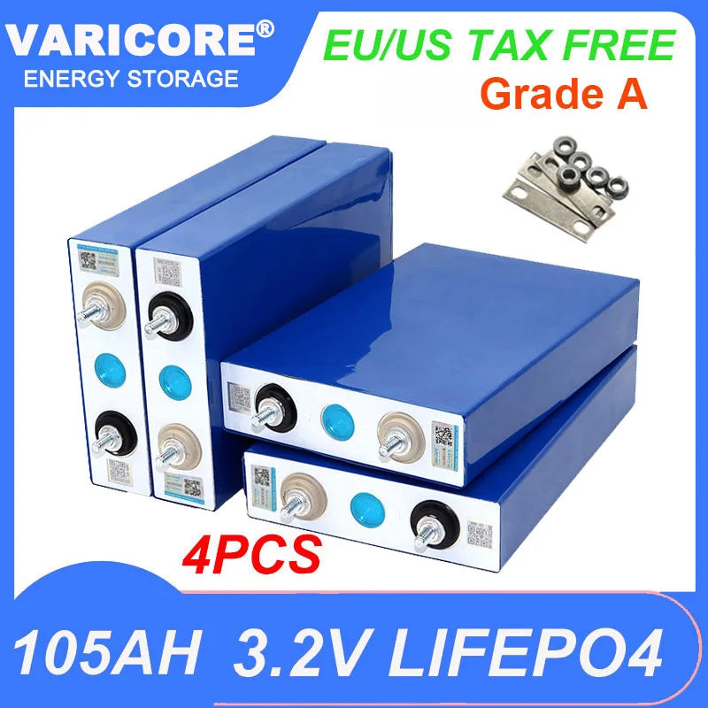 4pcs VariCore 3.2V 360Ah 340Ah 100AH 20Ah 15Ah LiFePO4 Cells Lithium-Iron Phosphate for 4S 12V 24V 48V EV Golf Cart Power Tools