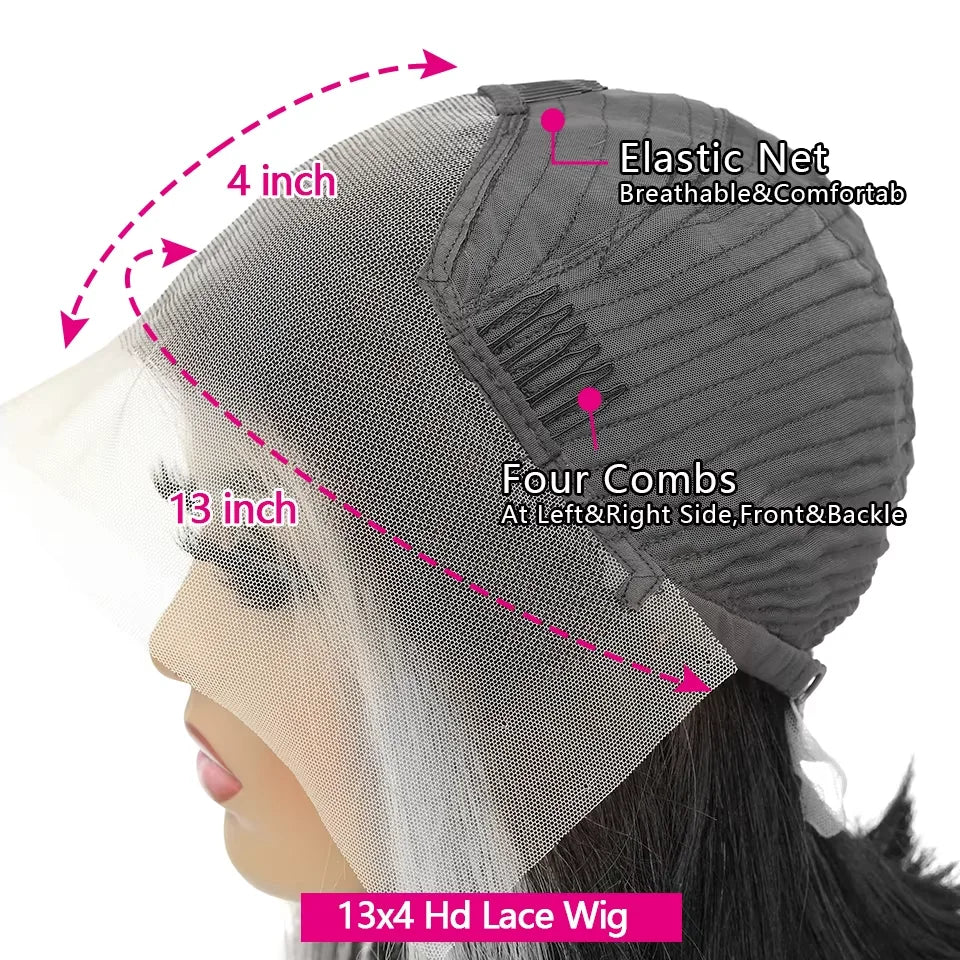 220% Density Lace Front Wigs Human Hair Body Wave P4/27 Highlight 13x4 13x6 HD Lace Frontal Colored 40 46 Inch Human Wig