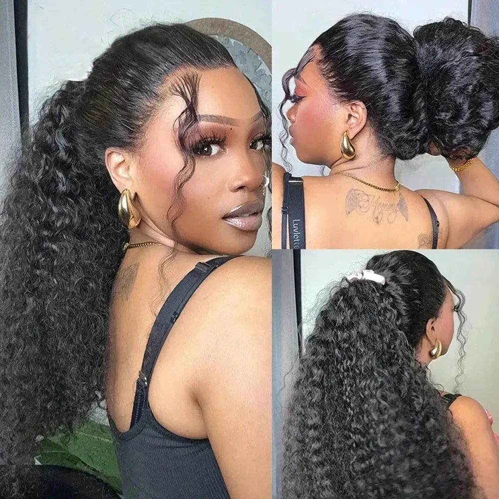 Deep Wave Glueless Invisible Strap 360 HD Full Lace Wig Human Hair 13x4 13x6 Water Wave Lace Front Wig 4x4 5x5 Closure Curly Wig