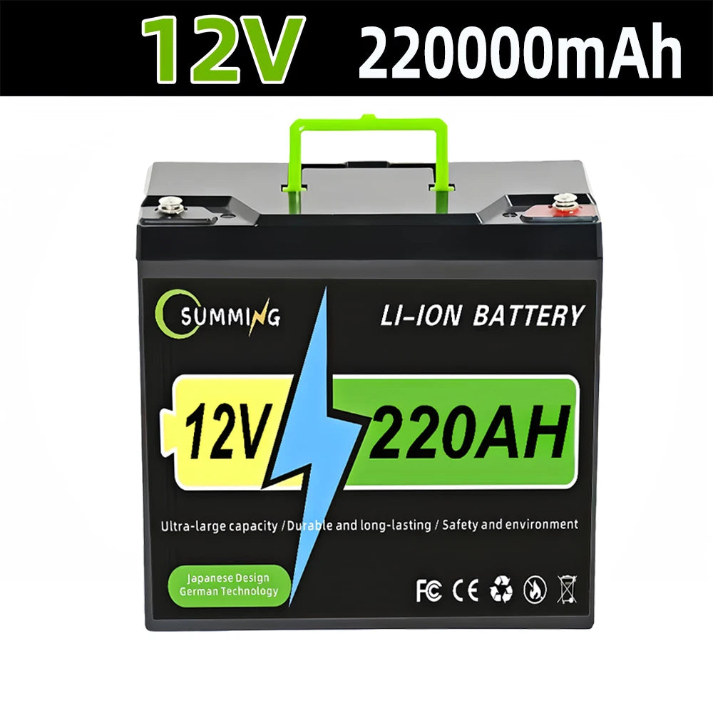 12V 220AH Lithium Battery with Built-in BMS Fit for Home Storage RV Off-Grid System Solar Power System Marine