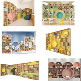 Modern Curved Style  Modular Bookshelf Multi-functional Storage Display Rack for Living Room Kids ReadingRoom Home Use