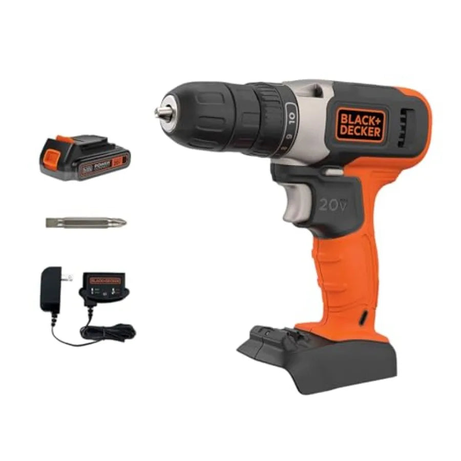20V MAX Cordless Drill Kit with Battery Charger and Double Sided Drill Bit for Home DIY Projects Efficient Power Delivery Comp