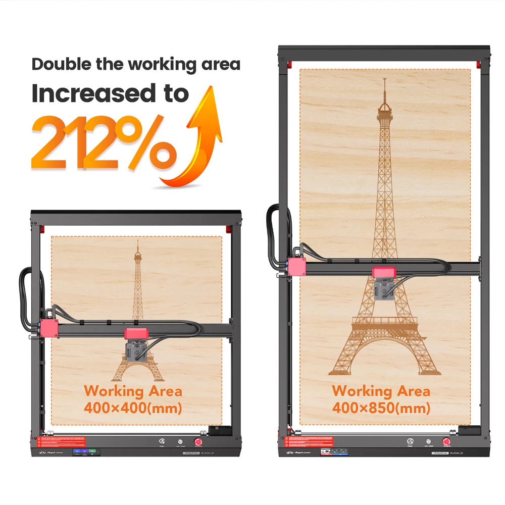 AlgoLaser Alpha MK2 20W 400x850mm Area CNC Laser Engraver Cutter With Screen Table Woodworking Tool Engraving Cutting Machine