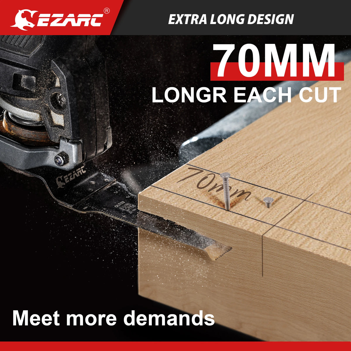 EZARC 12PCS Tanium Oscillating Saw Blades Set, Standard Length & Extra-Long Multitool Blades for Metal, Wood Nails, Plastic