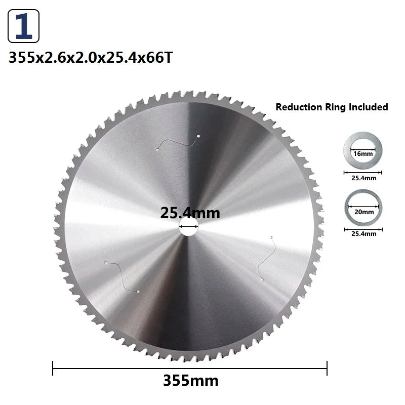 XCAN Metal Cutting Blade 355mm(14 Inch) x25.4mm 66 90T Carbide Circular Saw Blade For Aluminum Iron Steel Metal Cutting Disc