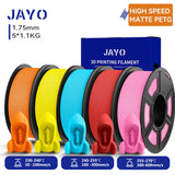 JAYO 3D PETG/PLA/PLA PLUS Filament 1.75mm PLA Filament 5 Rolls For Bambu FDM 3D Printer Neatly Wound 3D Printing Material for 3d