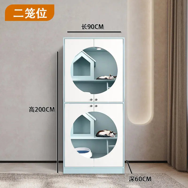 Cat villa cat house household solid wood interior cabinet house free space cat climbing frame integrated cage