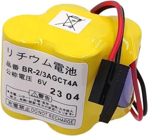 (5-Pack) BR-2/3AGCT4A 6V PLC Battery for FANUC A98L-0031-0025 CNC System (Black Connector)