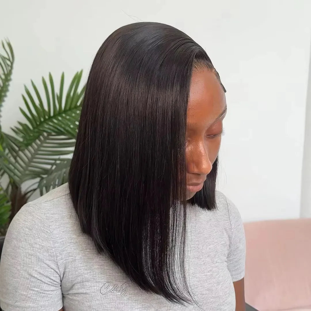 Bone Straight Short Bob Wigs Human Hair HD 13x6 13x4 Lace Frontal Wigs