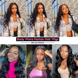 13x6 13x4 Body Wave Human Hair Front Wig 40 Inch HD Transparent Lace