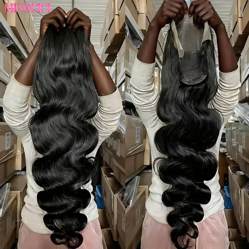 30 40 Inch 13x6 Body Wave Hd Human Hair Lace Frontal Wig 13x4 Body Wave Human Hair Wigs For Black Women Nature Black Brazilian