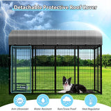 Large Dog Kennel Outside with Roof Heavy-Duty Indoor Outdoor Run Dog Enclosure with Removable Cover Dog Pens Outside