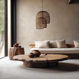 round coffee table medieval retro style old wood short coffee table simple modern coffee table atmosphere Japanes