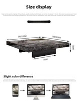 Coffee Table Sintered Coffee Table Oversized Large Square Coffee Rock Plate End Table New Design