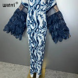 WINYI Elastic Slim Pleated Dress Beach Wear Holiday Kaftan Abaya Dubai Luxury Party Dress Long Down Muslim Woman Evening Dress