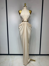 Women Sleeveless Sexy Cut Out Maxi Long Bodycon Dresses Luxury Birthday Evening Party Celebrity Elegant Wedding Guest Dress