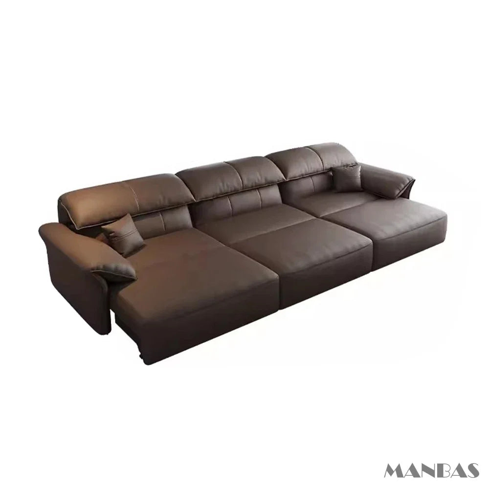Linlamlim Electric Sofa Convertible for Cinema Living Room | Genuine Leather Electric Multifunction Sofa Bed | Folding Sofa Beds