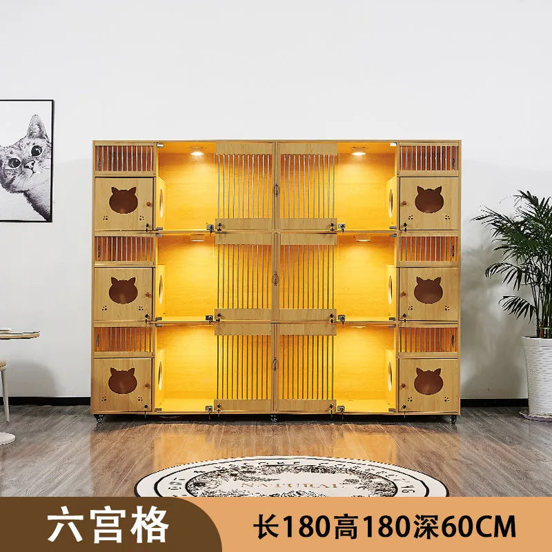 cage, solid wood cat cage, pet shop, glass cat breeding cabinet, display cabinet, foster cabinet, cattery,