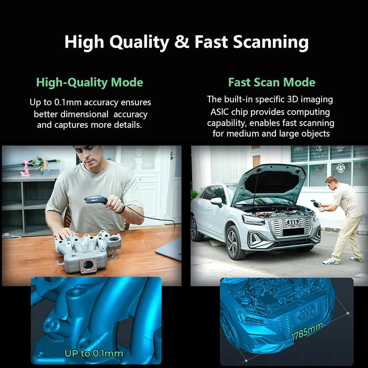 Creality CR-Scan Ferret Pro 3D Scanner Portable Handheld Anti-shake Tracking 0.1mm Accuracy Wireless WiFi Scanning for iOS Andro