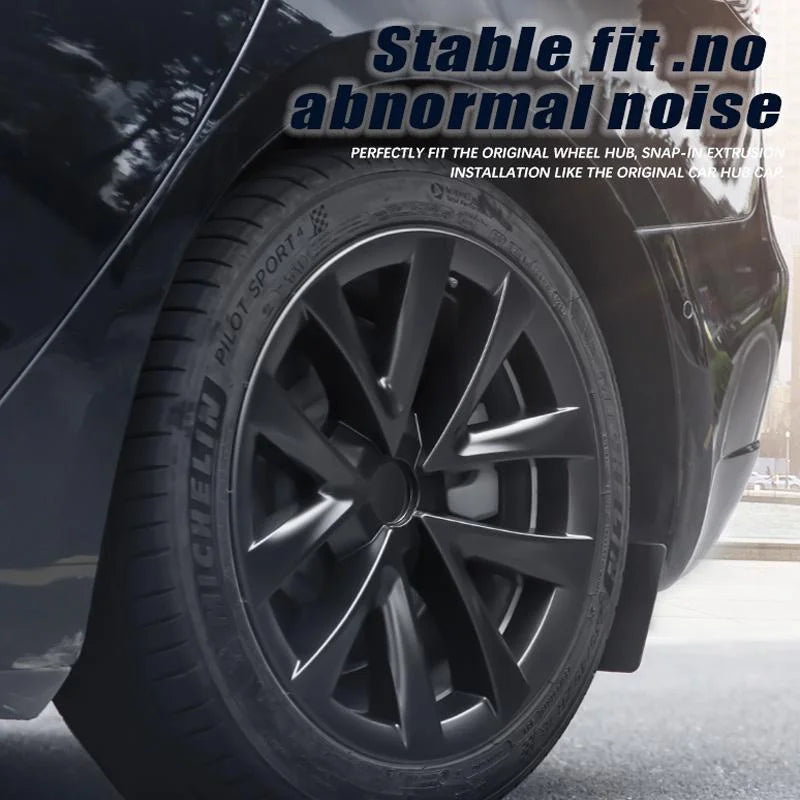 4PCS Hub Cap Car for Tesla Model 3 18 Inch Wheel Cap Replacement Automobile Wheel Hubcap Full Rim Cover Accessories 2018-2023