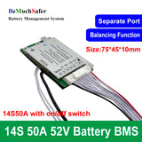 BeMuchSafer 7S 10S 12S 13S 14S 50A Battery BMS 24V 36V 43V 48V 52V BMS 7S50A 10S50A 12S50A 13S50A 14S50A for DIY EBike Battery