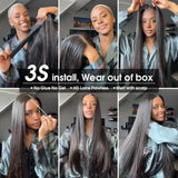 30 40 Inch 13x4 13x6 HD Transparent Bone Straight Lace Front Wigs 4x4