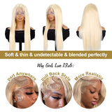 HD Transparent Honey Blonde Wig 30 40 Inch Colored 613 Lace Frontal Wig