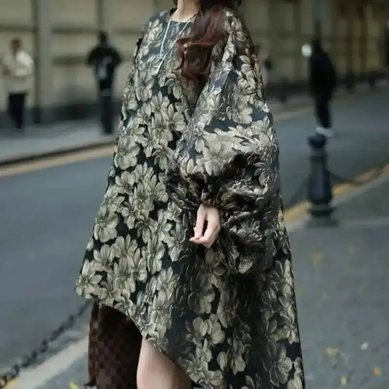 SHENGPALAE Korean Fashion Elegant Chic Dress Casual Loose Batwing Sleeve Robe Vestido Women's 2026 Autumn New Clothing 5R2243