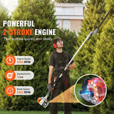 SucceBuy 52CC 6-in-1 MultiFunctional Trimming Tools Gas Hedge Trimmer Weed Eater String Trimmer Brush Cutter Edger Pole Chainsaw