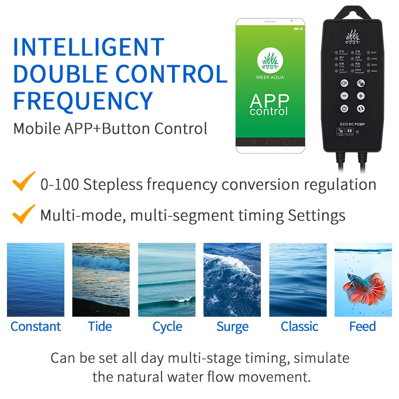 24L Fish tank External Canister Bucket Filter Intelligent App Control Frequency Conversion Ow Noise Wave-making Sound off
