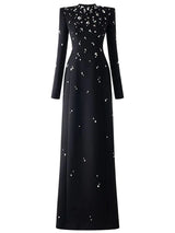 TOP QUALITY Newest 2026 Designer Fashion Women's Rhinestone Diamonds Beaded Long Maxi Dress