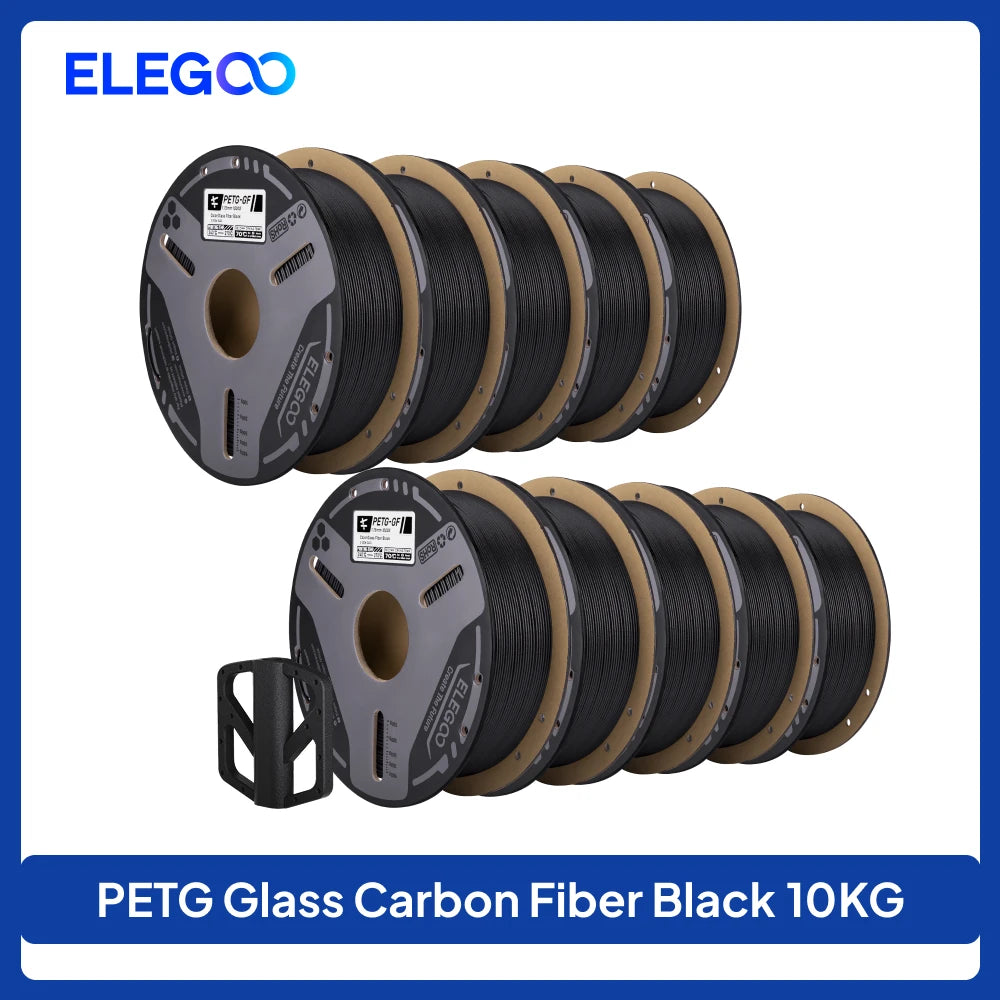 ELEGOO Glass Fiber PETG-GF Filament 1.75mm Gray White Black 1KG/2KG/5KG/10KG For US EU