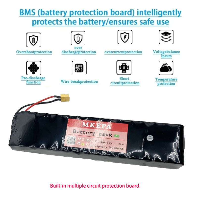 10S3P 36V 42V 20Ah Electric Scooter Rechargeable Lithium Battery,For Kugoo S2 / S3,accessories,with BMS