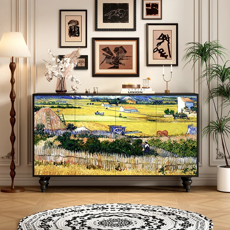 -*French side cabinet solid wood entrance entrance shoe cabinet integrated living room wall storage table