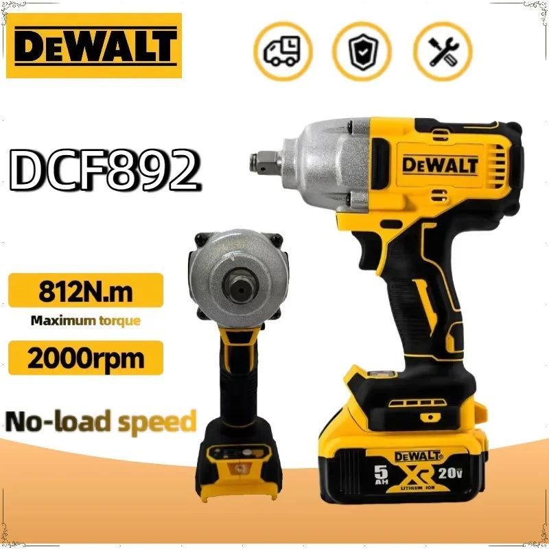 DeWalt DCF892 Brushless Electric Wrench 1/2Inch High Torque 3 Speed Impact Driver Auto Repair For 18V-20V Battery Power Tools